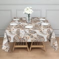 thumbnail image 3 of Orange Paisley Pattern Square Tablecloth,Waterproof Square Table Cover,Wipeable Spillproof Washable Table Cover for Home Kitchen Party Decor 60"x60"(152x152cm), 3 of 6