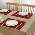 thumbnail image 3 of Red Black Plaid Checkered Pattern Summer Placemats Table Placemats Set Of 4-Linen Kitchen Washable Placemats Table Mats 11.8"x17.7" Non-Slip Heat Resistant, 3 of 6