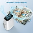 thumbnail image 3 of HOSSLLY Portable Air Conditioners 14,000 BTU Dehumidifier & Fan 3-in-1 Floor AC Unit for Rooms up to 750 Sq Ft, Sleep Mode,Rolling Wheels & Window Installation Kit, White, 3 of 8