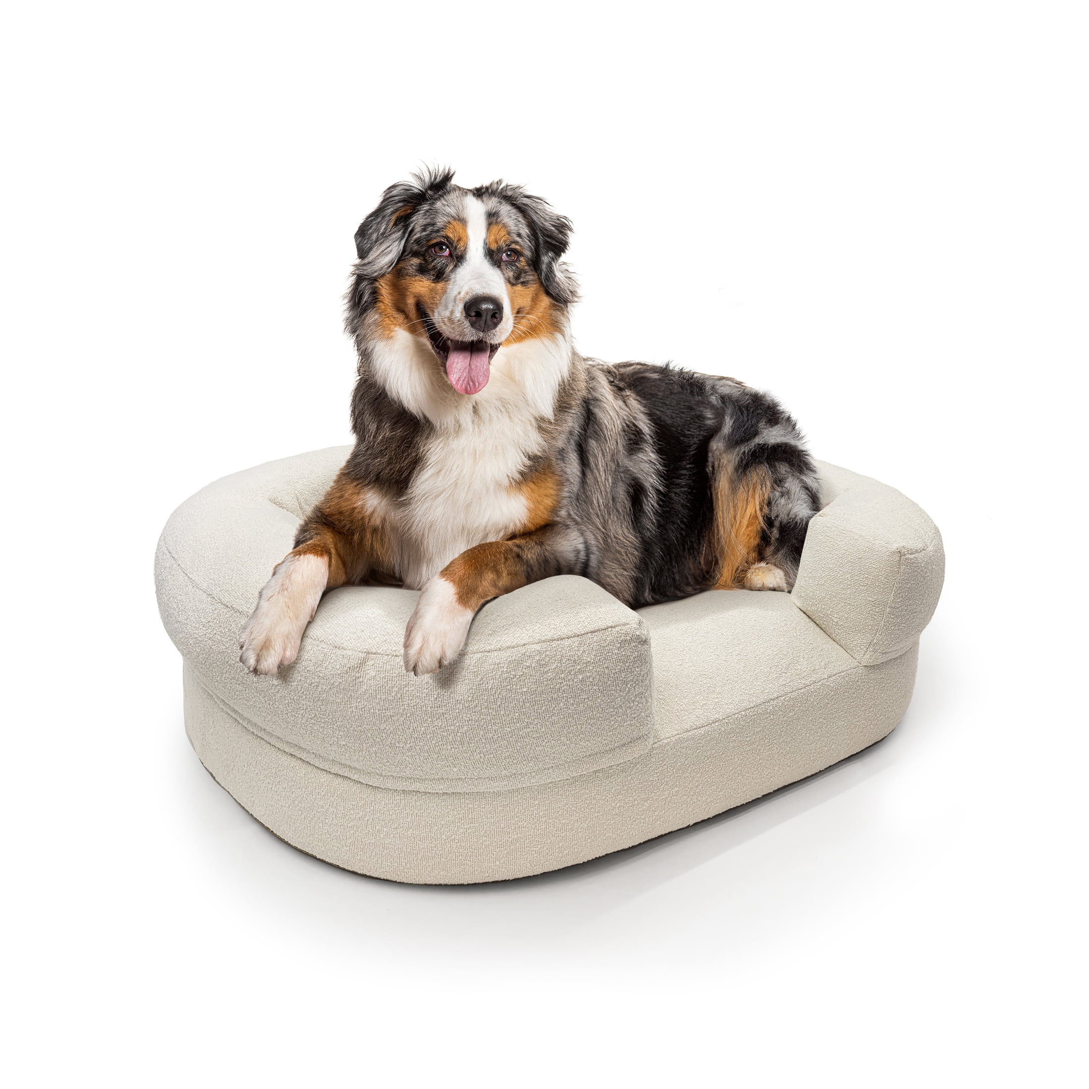 Beautiful Bolster Large Pet Bed, 44 x 34 x 25in, Ivory by Drew Barrymore