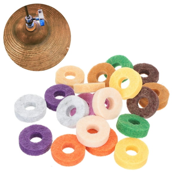 FENGGUIQU 20Pcs Cymbal Protective Felt Pads Multi Color Mat Accessories for Drum Set Cymbals