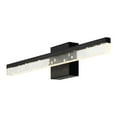 thumbnail image 2 of JONATHAN Y Mario 22" 1-Light Modern Contemporary 360-Degree Rotatable Iron/Seeded Acrylic Integrated LED Vanity Light, Black/Clear, 2 of 9