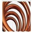 thumbnail image 3 of Ambesonne Abstract Shower Curtain, Helix Coil Spiral Swirled, 69"Wx84"L, Dark Orange White, 3 of 3