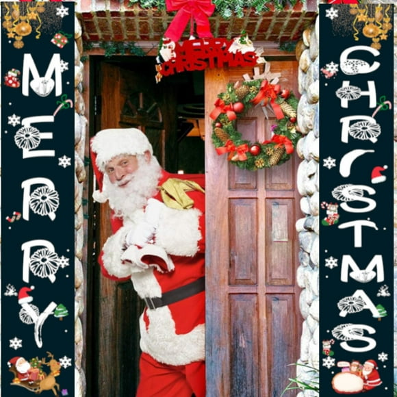 Christmas Door Banner Hanging Flag Christmas Ornaments Christmas Christmas Christmas Door Christmas Couplet Couplet for Home Decor