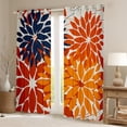 thumbnail image 2 of Manfei Floral Dahlia Curtains and Drapes (38x45),Geometric Geometric Flower Blackout Curtains for Bedroom,Orange Blue White Curtains Pack of 2 (38x45),Microfiber Bedroom Decor, 2 of 6