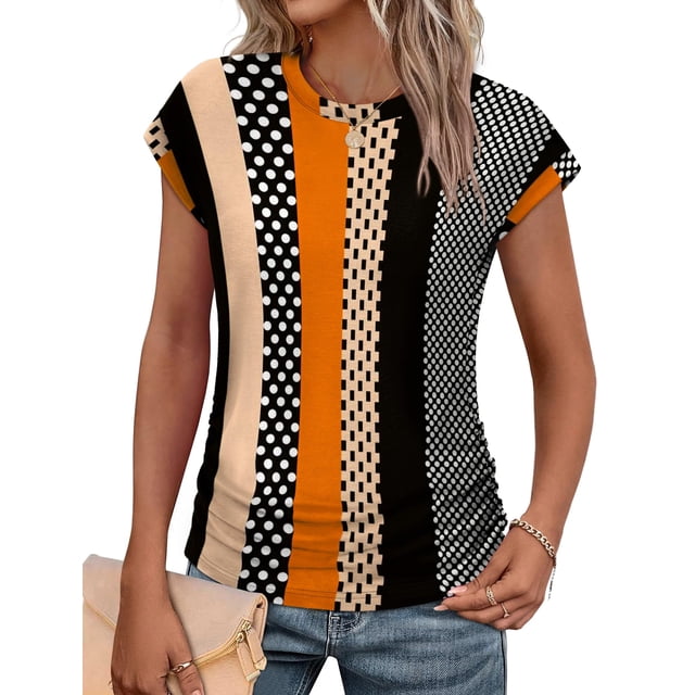 Camisa SAMPEEL para mujer, elegante, casual, fruncida, favorecedora, XXL