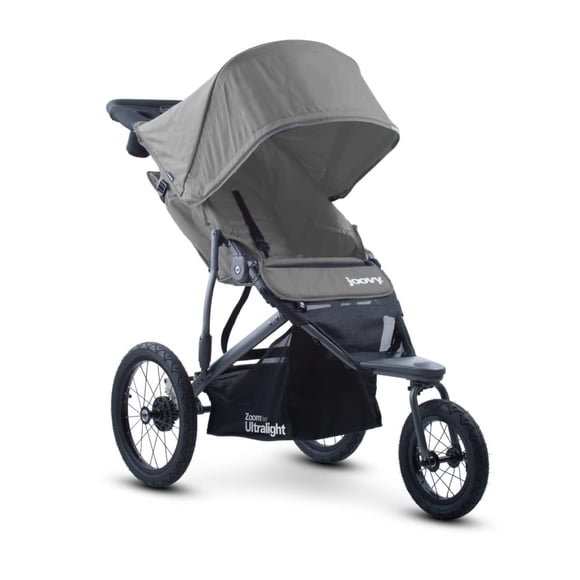 Joovy Zoom360 Ultralight Jogging Stroller Featuring High Child Seat, Shock-Absorbing Suspension, Extra-Large Air-Filled Tires, Parent Organizer, Air Pump, and Easy One-Hand Fold (Charcoal)