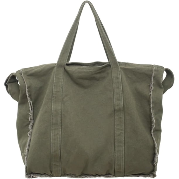 LHSHID Canvas Hobo Bags for Women & Men, Shoulder Crossbody Bag Y2k Grunge Hippie Tote Messenger Bag for Work, Shopping, Travel