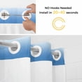 thumbnail image 5 of Blue Grey Ombre No Hook Shower Curtain Waterproof,Bathroom Curtains with Snap in Liners and See Through Top Window,Modern Geometric Striped Abstract Art Hotel Style Bathtub Curtains Shower 54"Wx78"L, 5 of 8