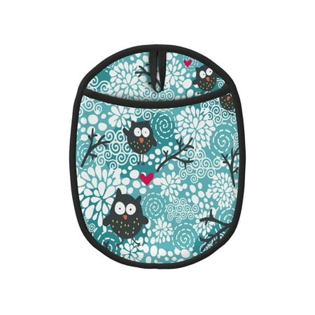 

1 Pc Silicone Pot Mat Mitten Heat-Resistant Quilted Liner Oven Hot Pads With Pockets For Women Men Kitchen Cooking Bbq Baking Winter Christmas Cute Owls And Snow