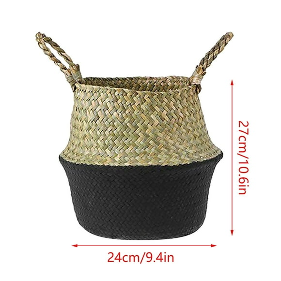 Cameland Seagrass Wicker Basket Wicker Basket Flower Pot Folding Basket Dirty Basket