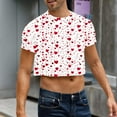 thumbnail image 1 of Blusas y camisas de manga corta y cuello redondo para hombre, blusas de verano con estampado y mangas cortas para hombre., 1 of 8