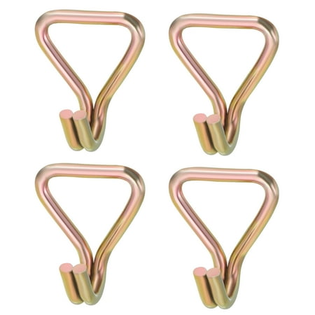 

Ratchet Double J Hook Load 7716 LBS for 8mm Tie Down Strap Webbing Gold 4 Pack