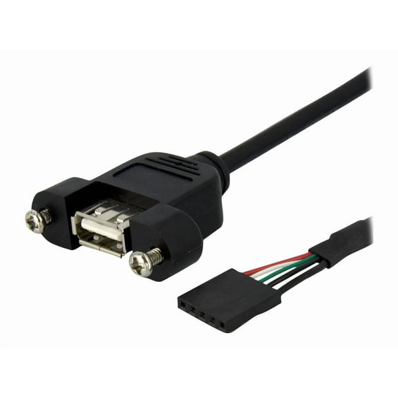 StarTech.com 3 ft Panel Mount USB Cable - USB A to Motherboard Header Cable F/F