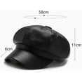 thumbnail image 2 of CoCopeaunts Beret for Men Women PU Octagonal Winter Warm Leather Newsboy Cap Female Korean Windproof Retro Artist Painter Hat, 2 of 8