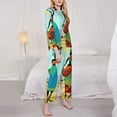 thumbnail image 4 of Junzan African Women Print Womens Pajama Sets,Long Sleeve Button Down For Women Pjs 2 Piece, 4 of 9