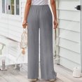 thumbnail image 4 of Timegard Lounge Pants for Women Lightweight Elastic High Waist Fall Casual Loose Trousers Solid Color, 4 of 7