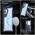 thumbnail image 2 of Dteck for Samsung Galaxy S25+ Case with Screen Protector & Metal Magnetic Wireless Charging MagSafe Ring Sticker, Dual Layer Shockproof TPU Bumper Phone Case for Samsung S25 Plus,Blue, 2 of 4