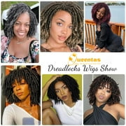باروكة QUEENTAS Dreadlock للنساء، شعر مضفر، ضفائر صناعية قصيرة، باروكة Faux Locs Twist، باروكة شعر كروشيه مجعد