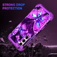 thumbnail image 3 of Casetego for Samsung Galaxy S23 Plus Case,Glow in The Dark Three Layer Heavy Duty Shockproof Hard Plastic Bumper +Soft Silicone Rubber Protective 6.6 inch Case,Amaranth Purple, 3 of 7