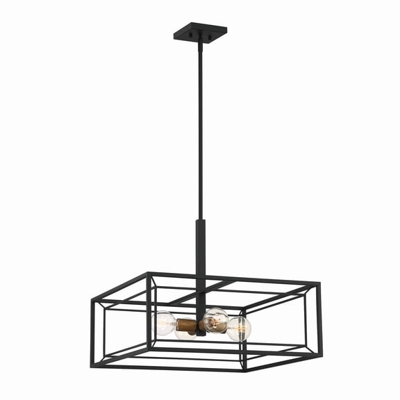 Designers Fountain Within 4 Light Matte Black Pendant, D237M-22P-MB