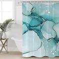 thumbnail image 5 of Turquoise Marble Shower Curtain, 72" x 72", Abstract Modern Fluid Art Waterproof Bathroom Curtain Washable Shower Curtain Set with 12 Hooks, 5 of 6