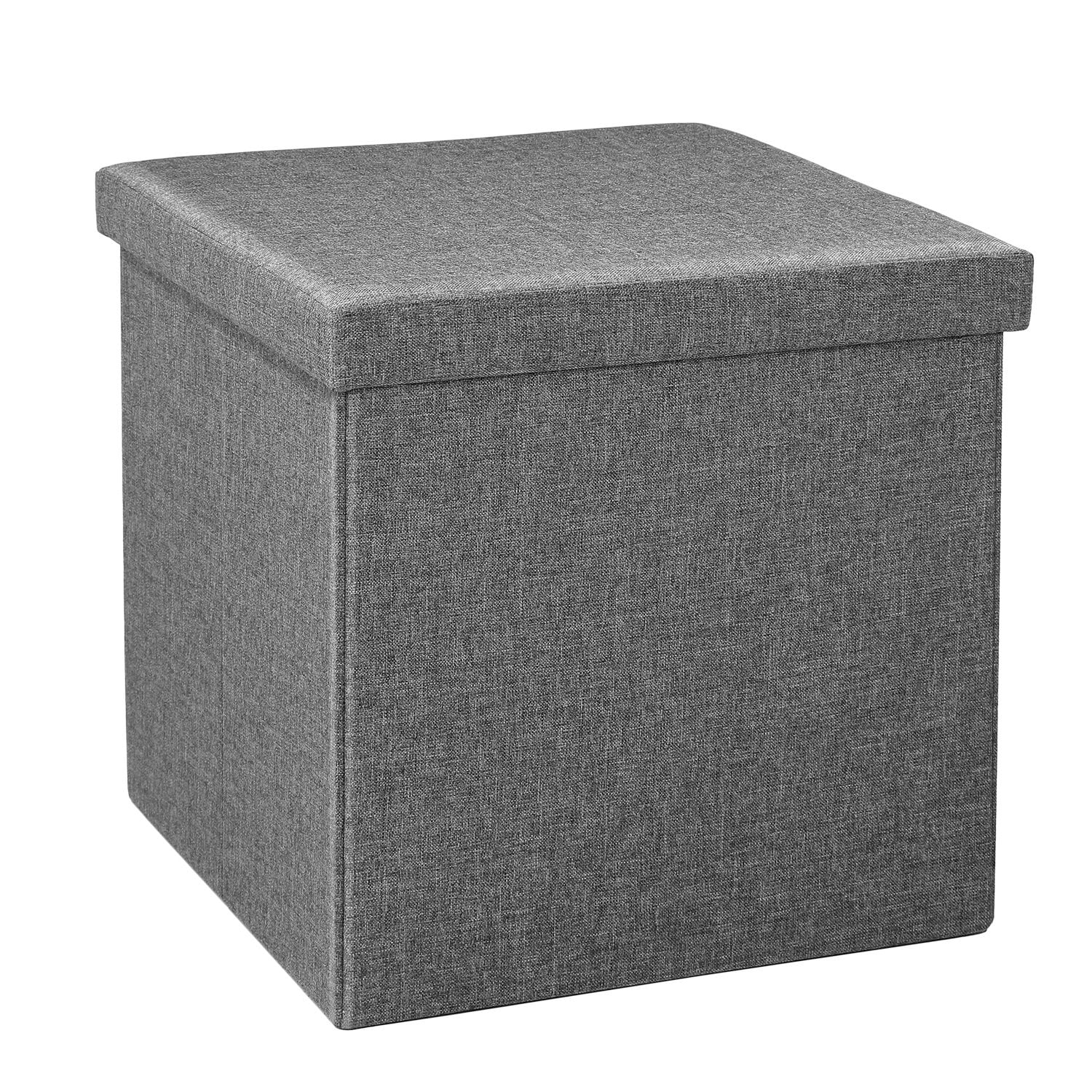 Aceur 15''x15''x15''Storage Ottoman Cube, Foldable Storage Boxes Footrest Step Stool, Padded