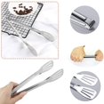 thumbnail image 5 of Pinzas para servir, pinzas de cocina de acero inoxidable, pinzas para barbacoa, pinzas para ensalada, pinzas para salchichas, pinzas para parrilla, para cocinar, asar, freír, empanizar, 9" (2 piezas) ER, 5 of 5