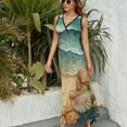 thumbnail image 3 of Beach Seashell Starfish Sleeveless Dress Woman Fashion Long Dresses Women's Summer Suit Dress 2025, 3 of 7