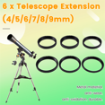 thumbnail image 4 of M54x0.75 Metal Length Extension Tube Kits 4/5/6/7/8/9mm for Astronomical Telescope Photography Extending T Ring, 4 of 5