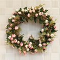 thumbnail image 3 of Artificial Rose Flower Wreath de Puerta con Hojas de Primavera para Puerta Principal, Boda, Pared, Decoración para hogar, 3 of 8