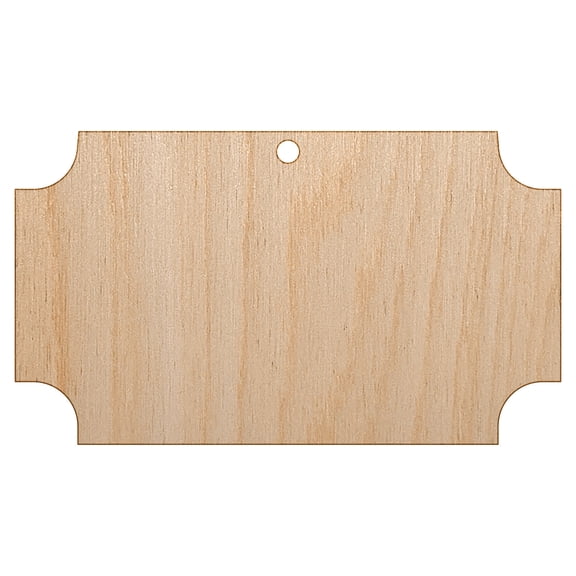 Movie Theater Raffle Ticket Solid Wood Holiday Christmas Tree Ornament Unfinished DIY Pre-Drilled Craft