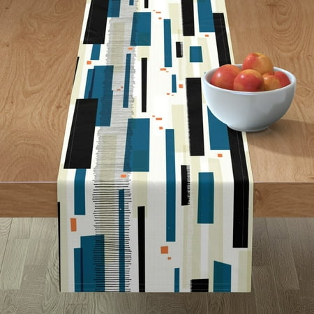 

Cotton Sateen Table Runner 90 - Navy Blue Print Custom Table Linens by Spoonflower
