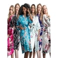 thumbnail image 6 of Medium Length Womens Robes, Sizes 2 to 18, Bride and Bridesmaid Robe - Floral Sleepwear, 6 of 6