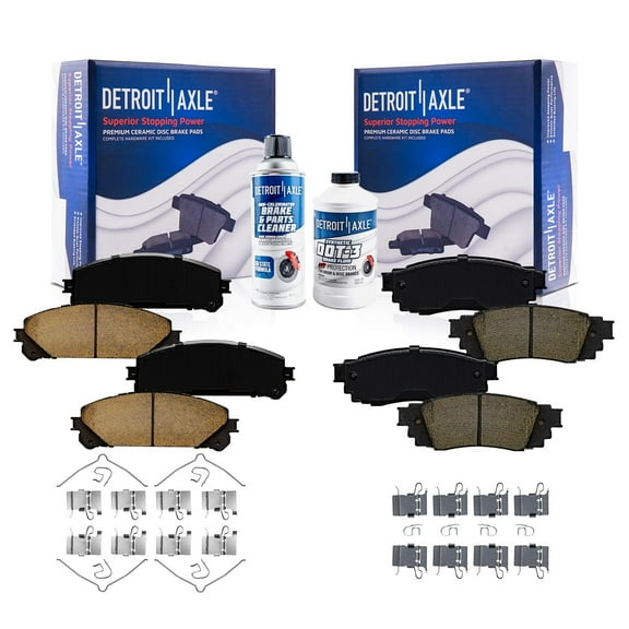 Detroit Axle - Brake Pads for Toyota Camry Avalon Lexus RX350 RX350L RX450HL RX450h, Front and Rear Ceramic Brake Pads w/ Hardware Replacement