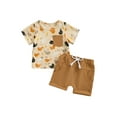thumbnail image 2 of Musuos 2Pcs Baby Boy Summer Outfits 6 12 18 24M 3 4Y Short Sleeve Chicken/Animal Print Tops + Shorts Set Toddler Clothing, 2 of 9