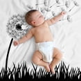 thumbnail image 3 of Yibo Black and White Dandelion Illustration Blanket Flannel Soft and Comfortable Anti-static Bed Sofa Blanket, 3 of 7