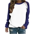 thumbnail image 2 of Liquidación de ICHUANYI, camiseta de manga raglán para mujer, cuello redondo suelto de color, jersey de manga larga, camiseta de manga larga con cuello redondo/camisa ICHUANYI WER202308170476, 2 of 7