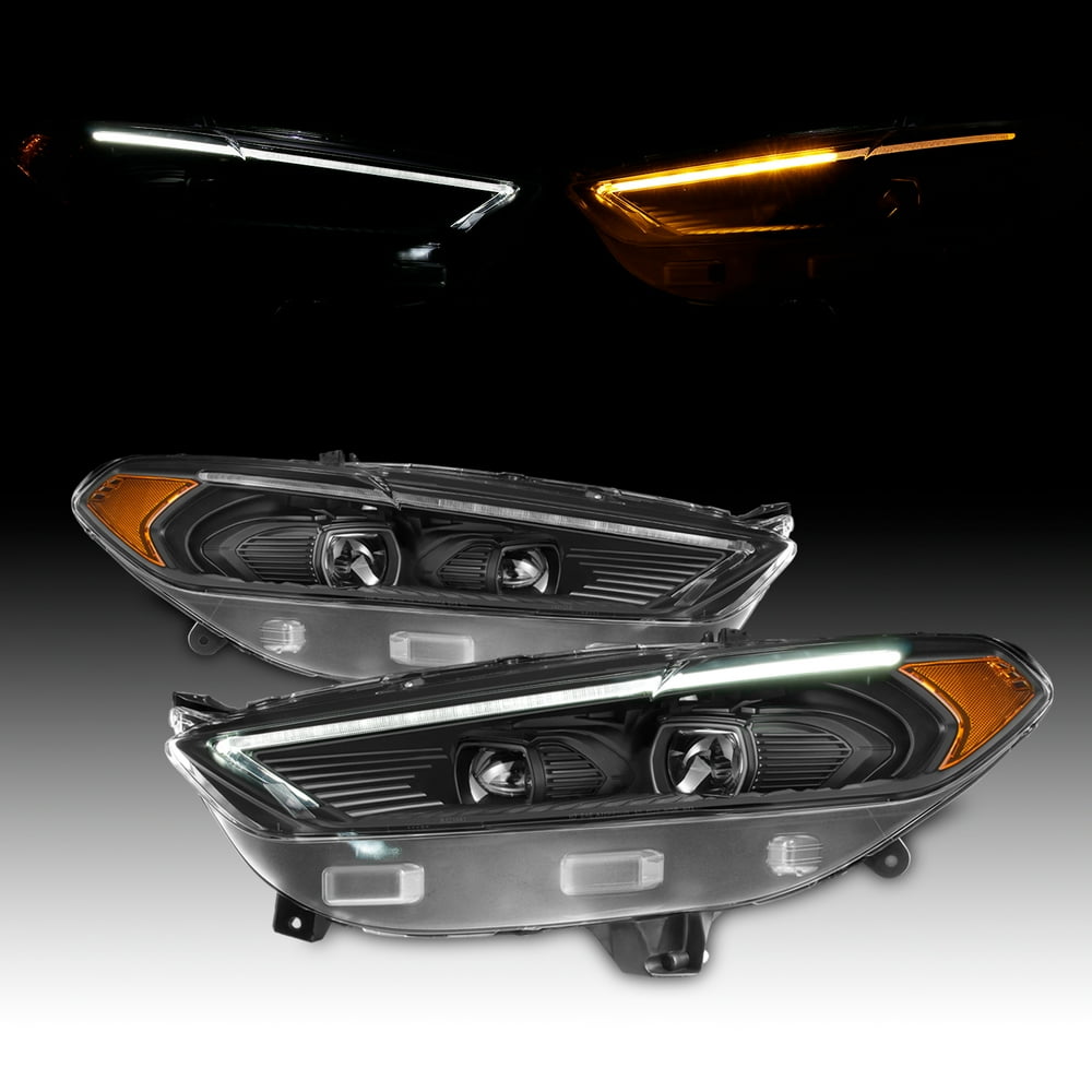 Fits 20132016 Ford Fusion LED DRL SWITCHBACK Signal Black Projector
