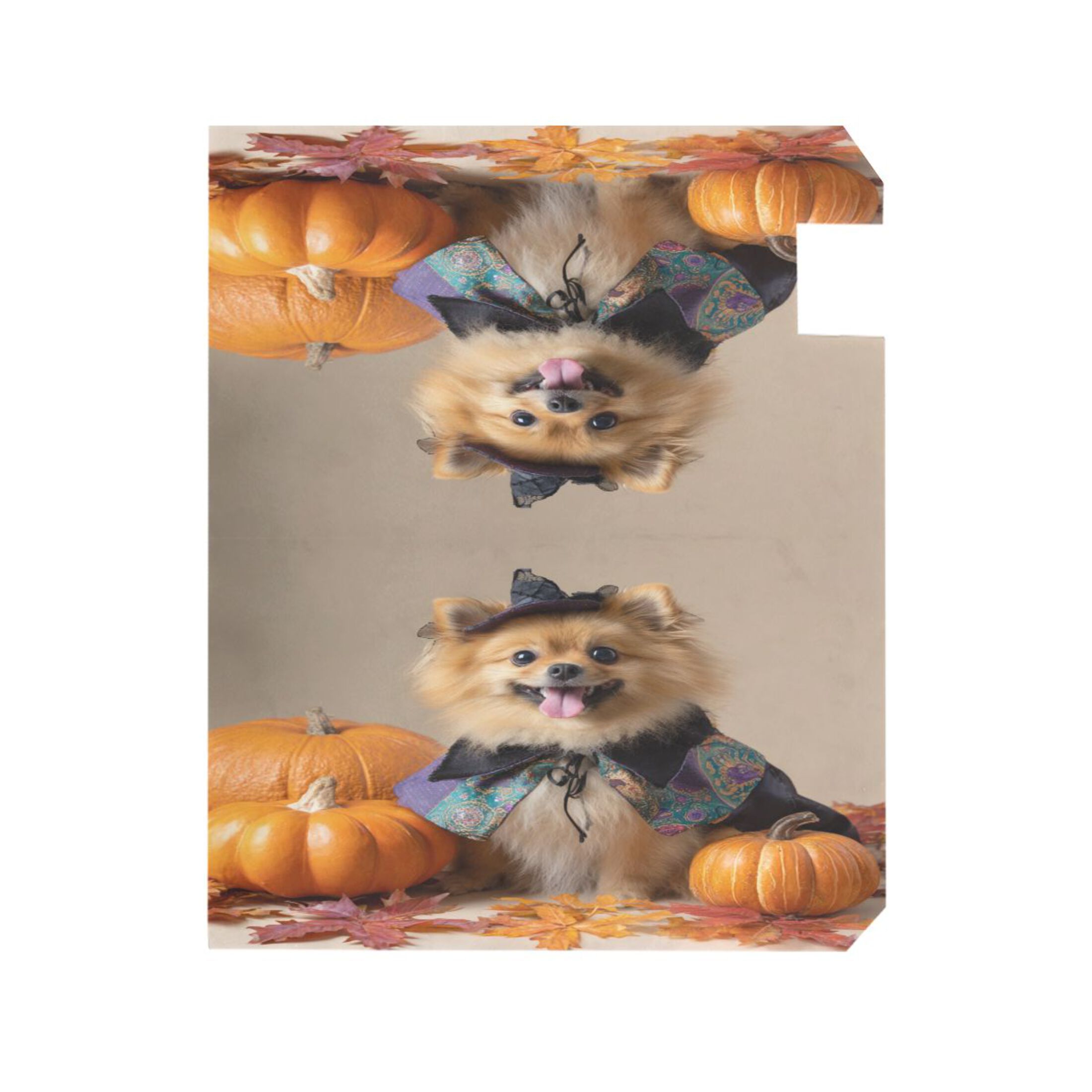 25.4x20.78" Magnetic PVC Mailbox Cover Letter Box Cover Mailbox Wraps Post for Holiday Garden Yard Decor Cute Pomeranian Dog and Pumpkins