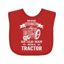 Inktastic Old Man Tractor Boys Baby Bib