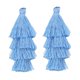 thumbnail image 4 of Colgantes románticos perfecl borlas para mujer 2 pares azul manualidades, 4 of 8