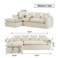 thumbnail image 5 of 106” Modular Sectional Sofa, Cloud Sectional Couch with Deep Seat, Modern Modular L-Shape Sofa Couch with Chaise, Upholstered 3 Seater Couches for Living Room Bedroom, Beige, 5 of 7