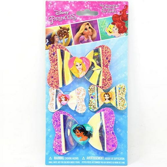 Princess 4pk Hair Bow on Card