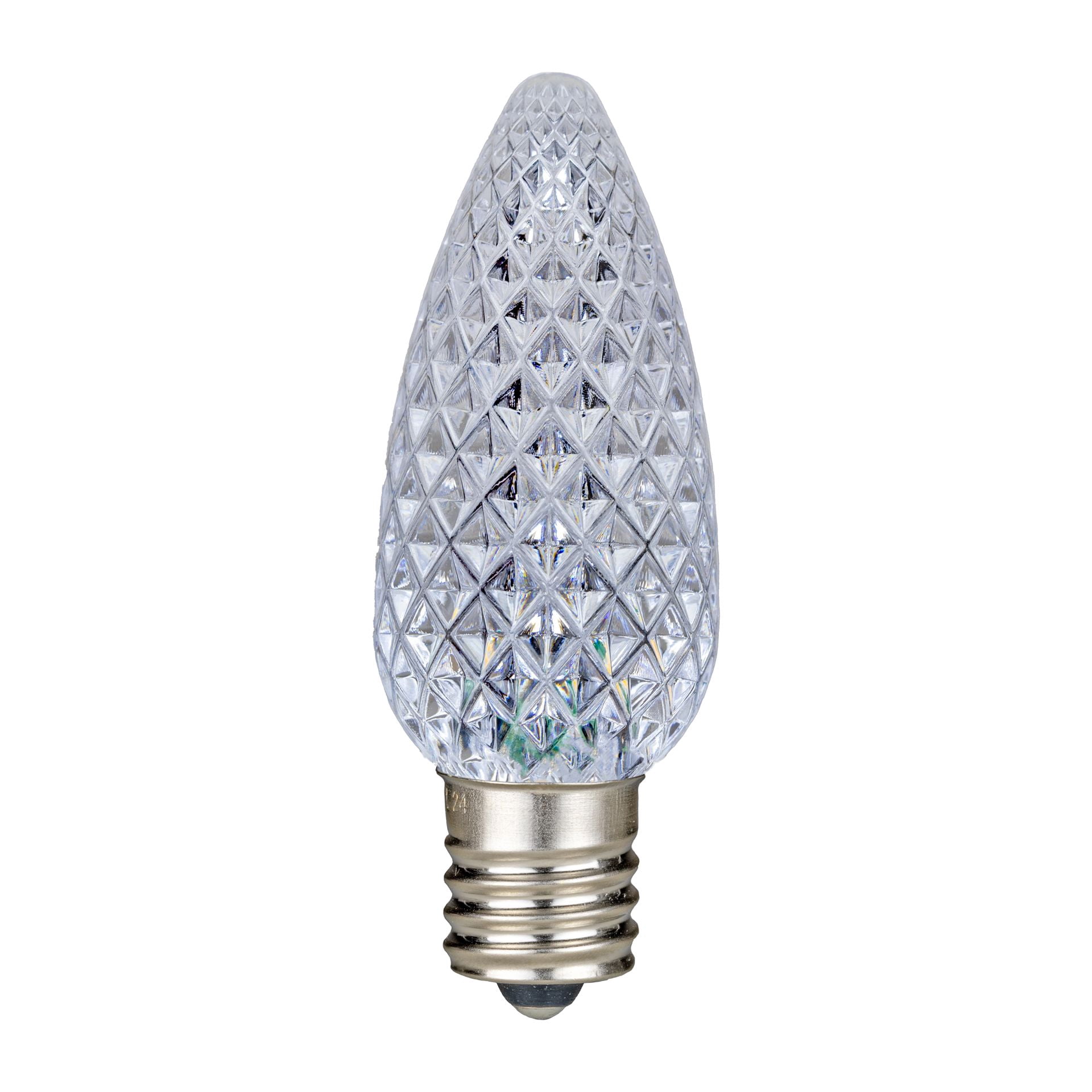 Novelty Lights Warm White C9 LED Diamond Faceted Christmas Replacement Bulbs Dimmable 25 Pack