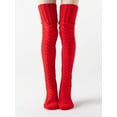 thumbnail image 2 of Spencer Womens Over the Knee High Socks Extra Long Thigh High Socks Warm Stocking Lady Boot Socks Leg Warmers "Red", 2 of 6