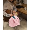 thumbnail image 3 of Insulated Lunch Box for Women, 12L Puffy Reusable Lunch Bag for Work, Office & Picnic, Leak-Proof Tote with Shoulder Strap,Pink, 3 of 6