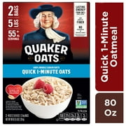 Quaker Whole Grain Oats Quick 1-Minute Oats 80 oz, 2 Count