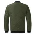 thumbnail image 4 of HWRETIE Men Solid Casual Stand-Up Collar Zipper Diamond Stitched Pocket Jacket Coats Army Green 12(XXL), 4 of 4