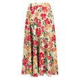 thumbnail image 4 of Women's Plus Size Floral Maxi Skirt Elastic Waist A-Line Flowy Boho Skirt Summer Lightweight Ruffle Casual Beach Vacation Maxi Skirt, 4 of 5